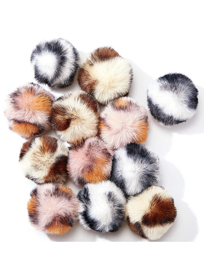 Weewooday 12 Pieces Cat Pom Pom Balls Toys Large Fuzzy Cat Ball Artificial Large Plush Ball For Cats Pets Interactive Playing Ball Indoor(Pink, Leopard) - Image 1
