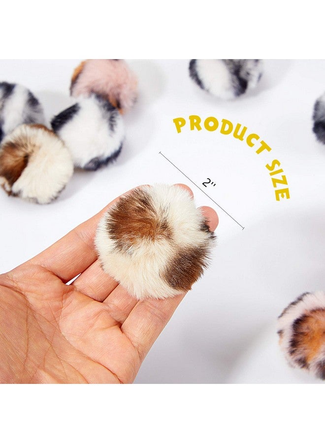 Weewooday 12 Pieces Cat Pom Pom Balls Toys Large Fuzzy Cat Ball Artificial Large Plush Ball For Cats Pets Interactive Playing Ball Indoor(Pink, Leopard) - Image 3