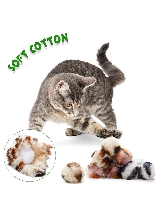 Weewooday 12 Pieces Cat Pom Pom Balls Toys Large Fuzzy Cat Ball Artificial Large Plush Ball For Cats Pets Interactive Playing Ball Indoor(Pink, Leopard) - Image 4