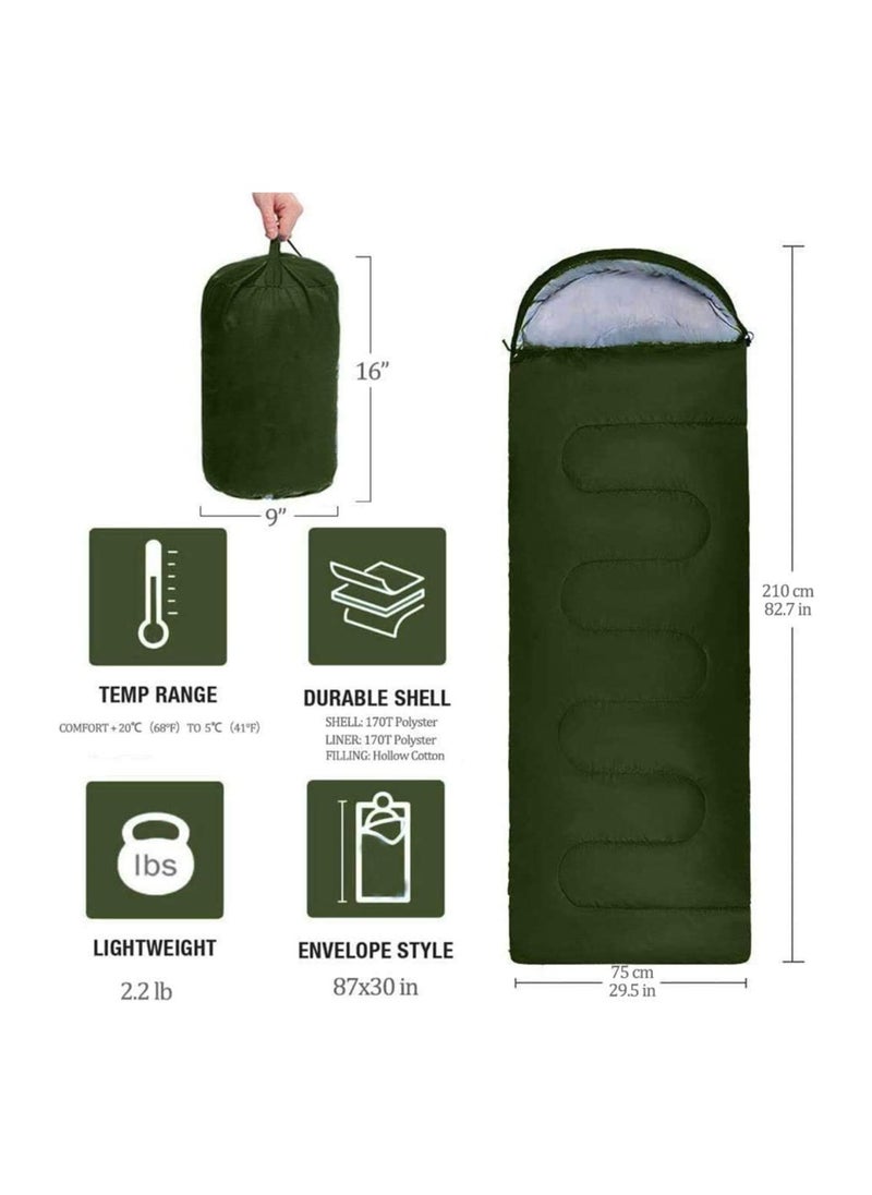 Cool Baby Style Baby Camping Sleeping Bag Lightweight Cotton Sleeping Bag 185Cmx75Cm With Compression Bag  - Image 2