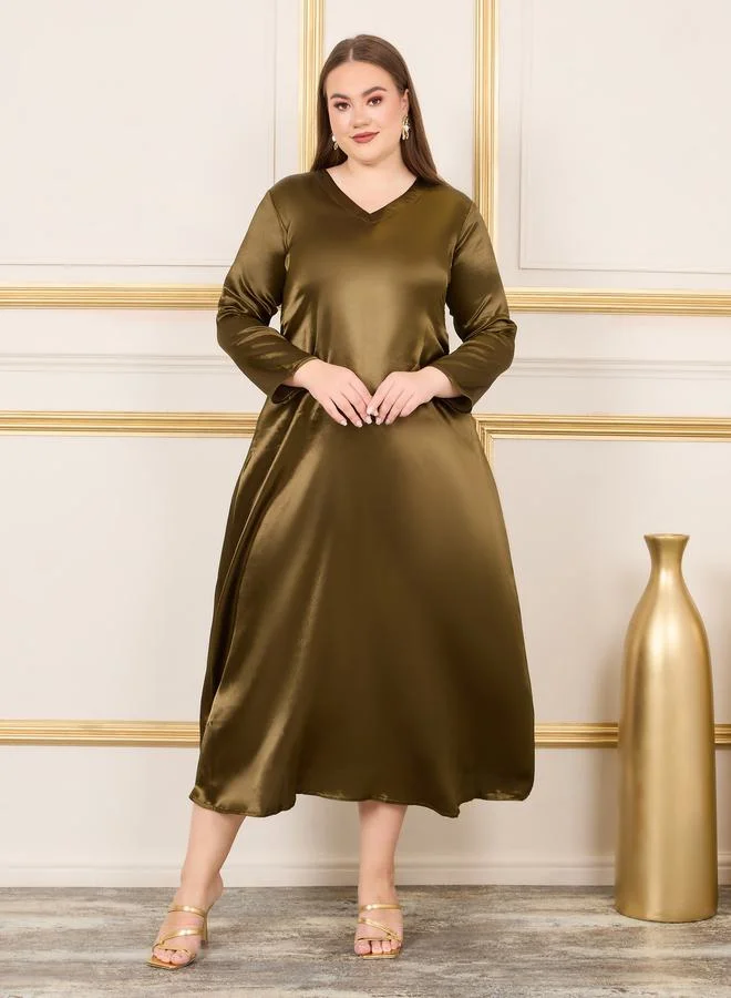Maxim Creation Plus Handwork Beaded Detail Belted Kaftan by Styli