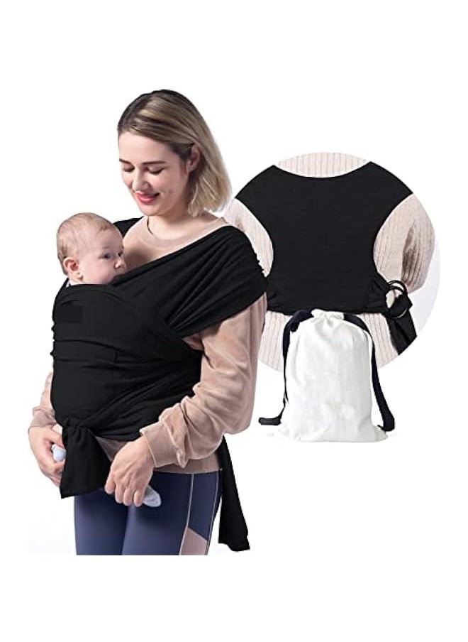 Gonice Baby Wrap Carrier Slings, Easy to Wear Infant Carrier Slings for Babies Girl and Boy, Adjustable Baby Carriers for Newborn up to 50 lbs (Black)  - Image 1