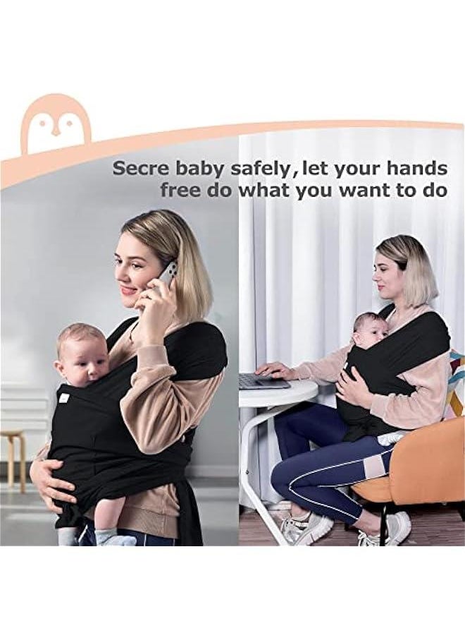 Gonice Baby Wrap Carrier Slings, Easy to Wear Infant Carrier Slings for Babies Girl and Boy, Adjustable Baby Carriers for Newborn up to 50 lbs (Black)  - Image 5