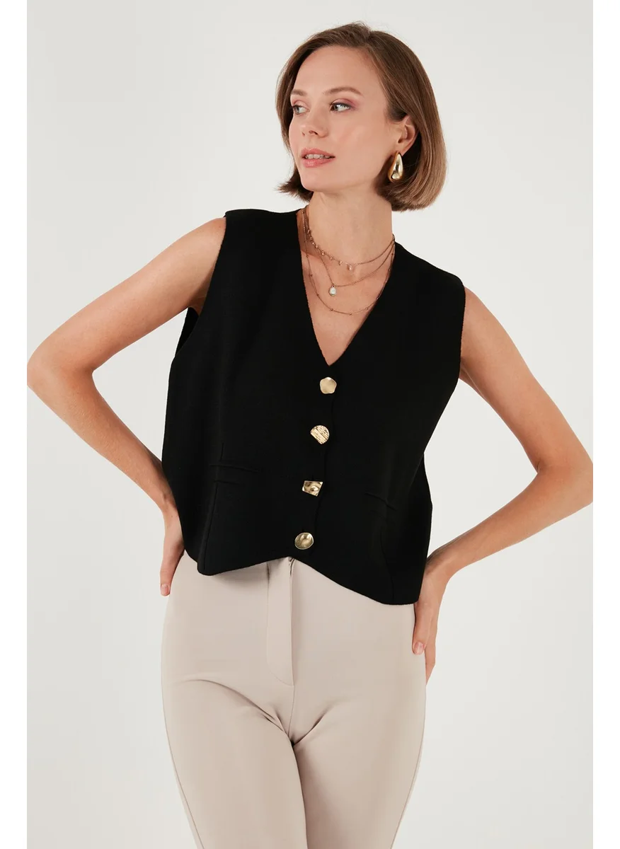 Lela V Neck Buttoned Knitted Vest Women's Vest 4616177
