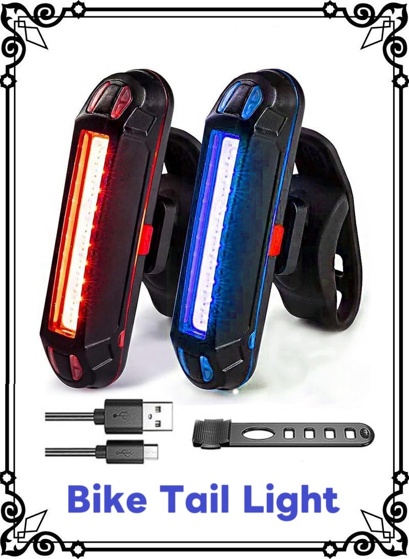 Bike Rear Tail Light USB Rechargeable Bicycle Taillight Ultra Bright Bicycle LED Safety Light Waterproof Cycling Taillight 5 Light Modes - Image 1