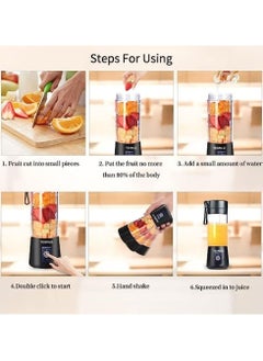 TEGRILO Portable Blenders Mini USB Electric Fruit Juicer Used for Shakes and Smoothies, 6 Blades Handheld Machine for Home and Office With its 380ml Personal Sized Cup  - Image 4