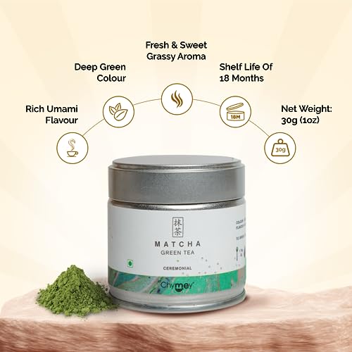 Chymey Japanese Matcha Green Tea Powder | 100% Pure & Authentic (Ceremonial Grade), 30 grams - Image 2