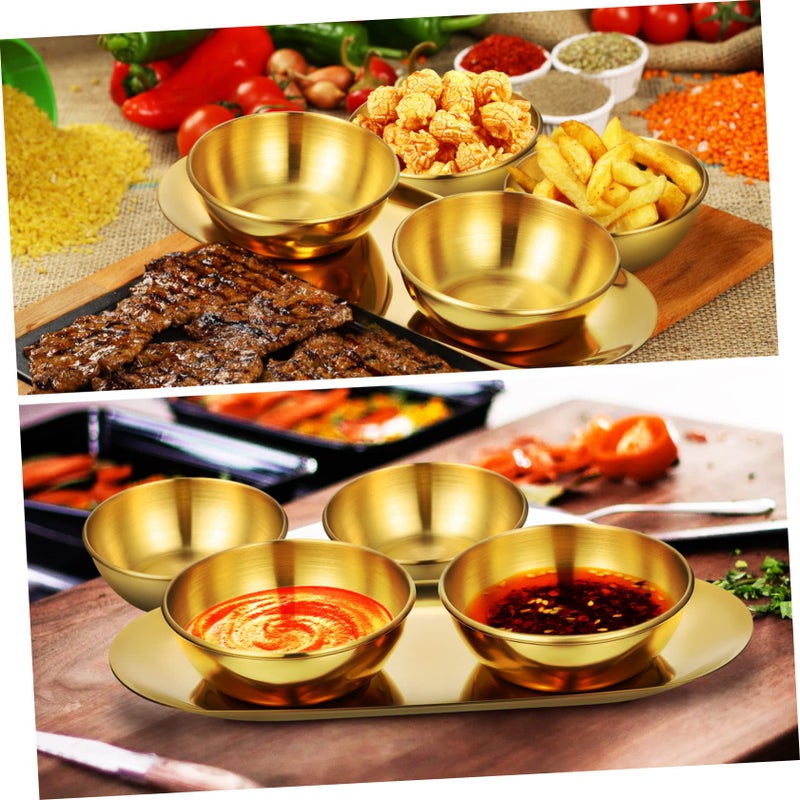 6Pcs Stainless Steel Sauce Bowls Small Sushi Soy Sauce Dishes Condiment Serving Trays - Image 4