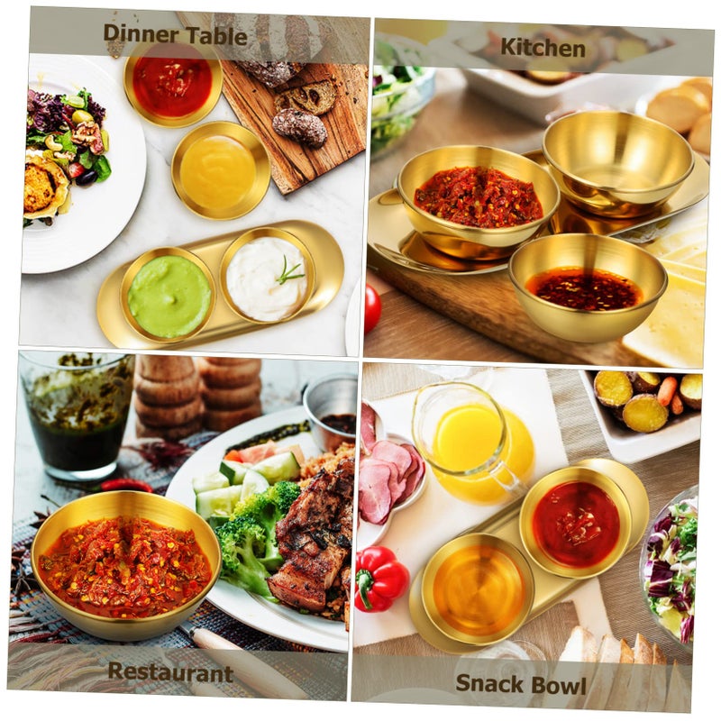 6Pcs Stainless Steel Sauce Bowls Small Sushi Soy Sauce Dishes Condiment Serving Trays - Image 5