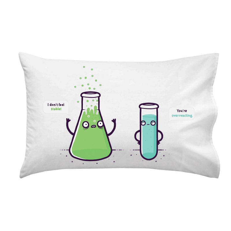 Hat Shark Overreacting Funny Chemistry Beaker Chemicals Don't Feel Stable - Pillow Case Single Pillowcase - Gifts for Him, for Her, for Boys, for Girls, for Husband, for Wife, for Them, for Men, for Women, - Image 5