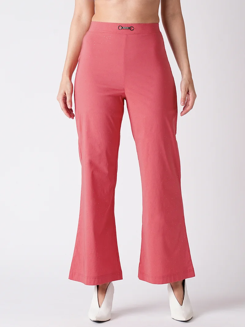 globus Women Rust Flared Mid-Rise Bootcut Trouser