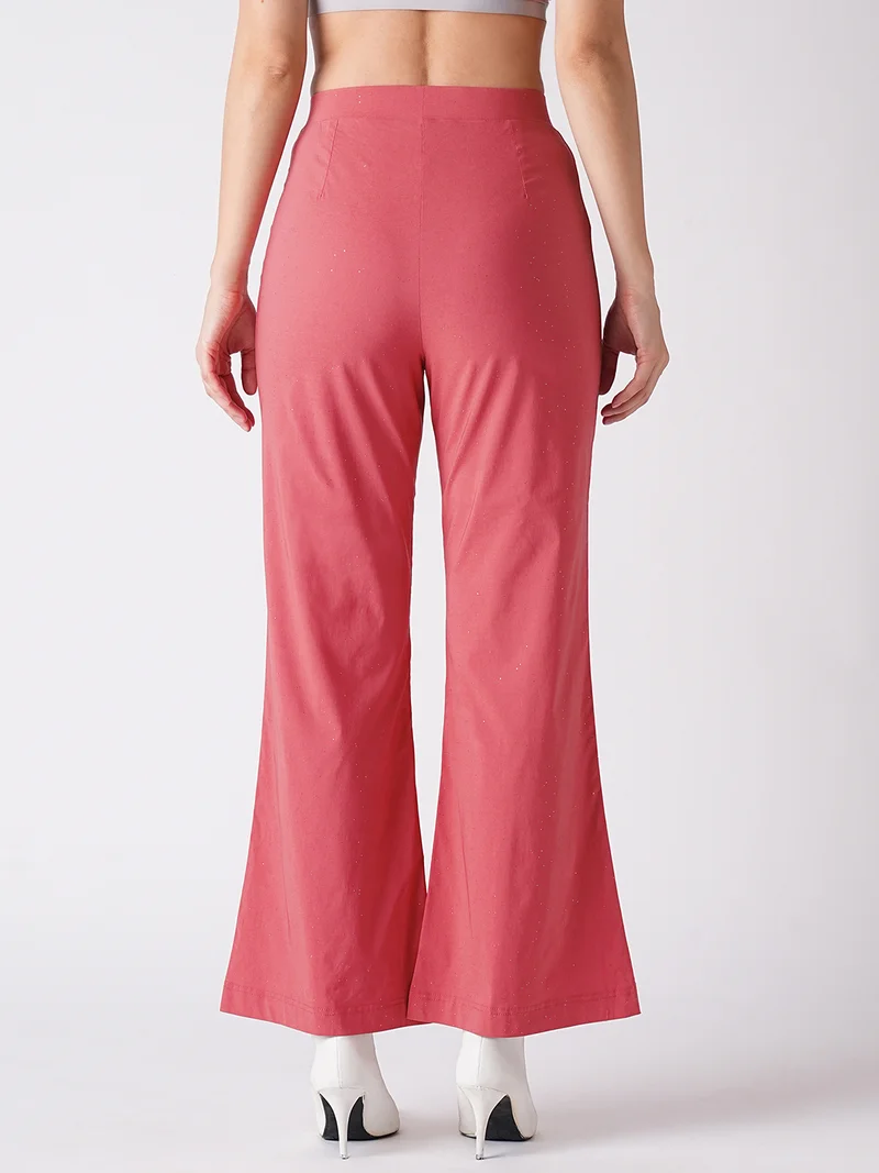 globus Women Rust Flared Mid-Rise Bootcut Trouser