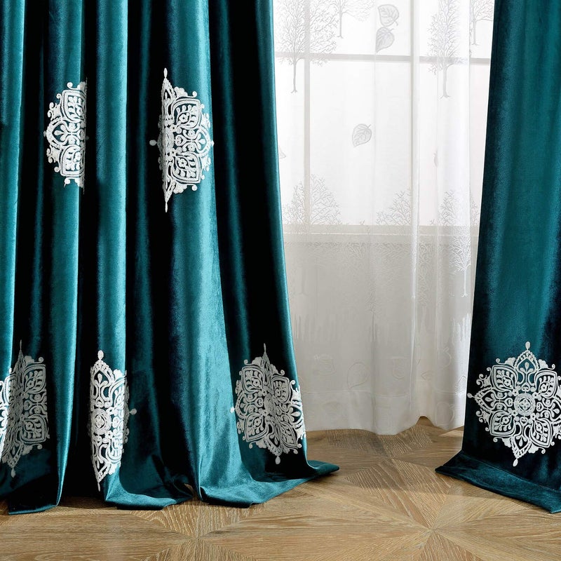 Blackout Velvet Curtains, 52x96 inch, 2 Panels, Dark Blue - Image 4