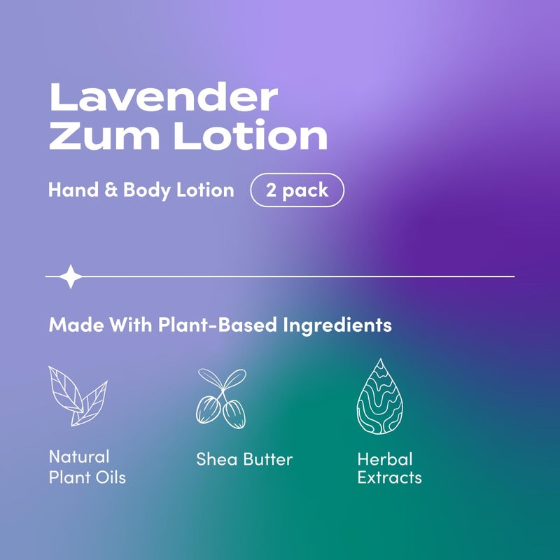 Zum Indigo Wild Hand & Body Lotion - Natural Hand Lotion for Dry Hands - Body Lotion for Women & Men - Body Moisturizers Include Shea Butter, Jojoba Oil & More - Lavender Scent - 6 fl oz (2 Pack) - Image 2