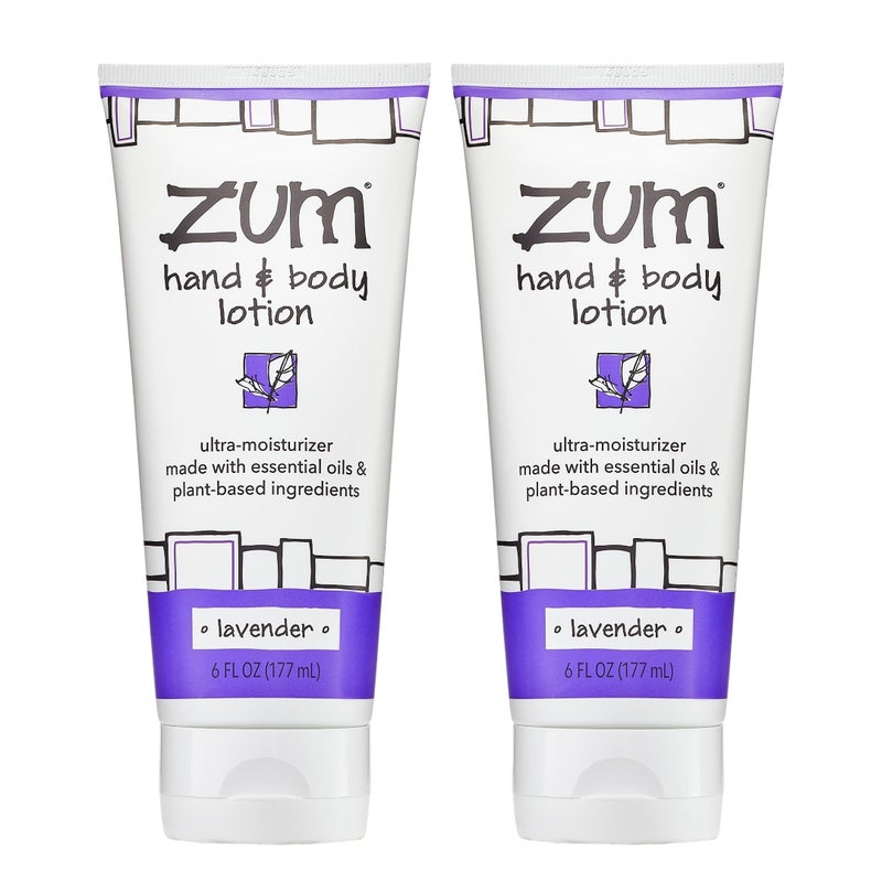Zum Indigo Wild Hand & Body Lotion - Natural Hand Lotion for Dry Hands - Body Lotion for Women & Men - Body Moisturizers Include Shea Butter, Jojoba Oil & More - Lavender Scent - 6 fl oz (2 Pack) - Image 1