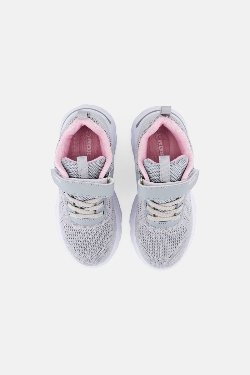 RBX Kids Girl Velcro Closure Outdoor Shoes, Grey - Image 3