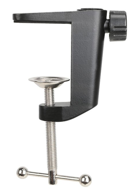 Table Mount Clamp for Mic, Professional Mic Table Clamp, Boom Arm Clamp for Microphone Arm Stand with Adjustable Screw, Die-cast Aluminum Microphone Clamp, the Maximum Gap is 55mm/2.16in