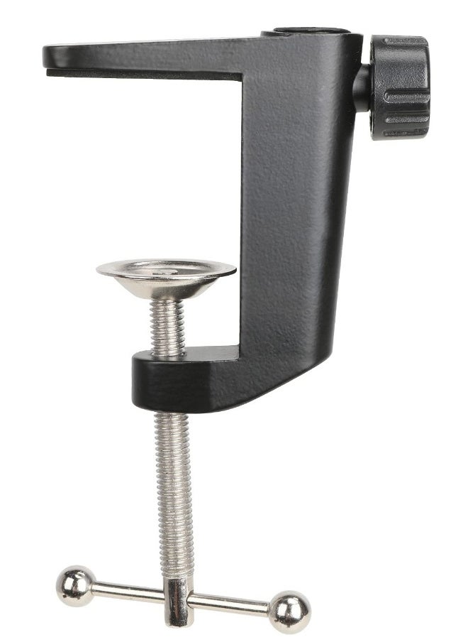 Table Mount Clamp for Mic, Professional Mic Table Clamp, Boom Arm Clamp for Microphone Arm Stand with Adjustable Screw, Die-cast Aluminum Microphone Clamp, the Maximum Gap is 55mm/2.16in