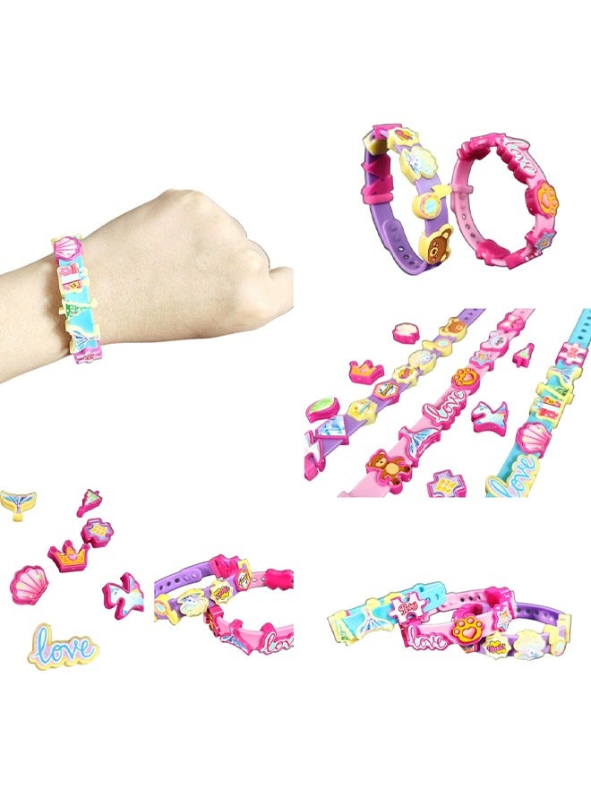 HAVEN DIY Tharm Bracelet Making Kit for Girls, Bracelet Making Kit with Colour Bracelet/Stickers, DIY Arts and Crafts Gifts Toys for Kids 6+ Years, DIY Handmade Toys Gifts - Image 5