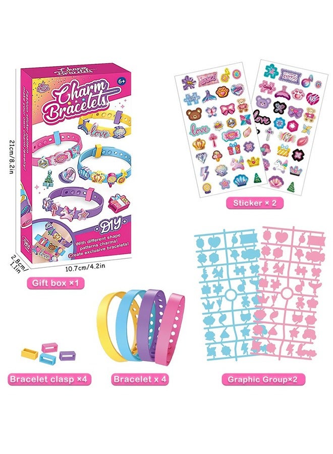 HAVEN DIY Tharm Bracelet Making Kit for Girls, Bracelet Making Kit with Colour Bracelet/Stickers, DIY Arts and Crafts Gifts Toys for Kids 6+ Years, DIY Handmade Toys Gifts - Image 3