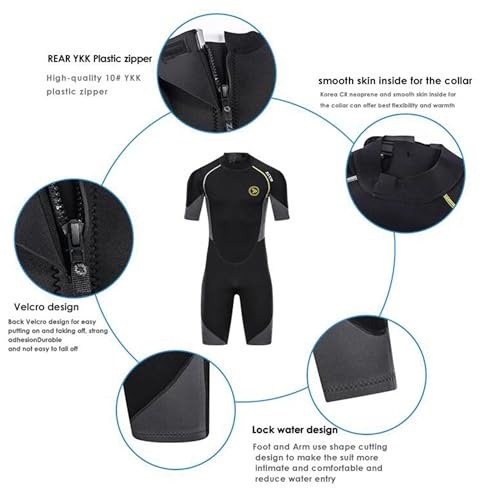 ZCCO Men's Wetsuits 1.5mm Premium Neoprene Back Zip Shorty Dive Skin for Spearfishing,Snorkeling, Surfing,Canoeing,Scuba Diving Suits(M) - Image 5