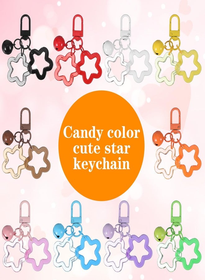 سلسلة مفاتيح على شكل نجمة من ValueBargain، 10 قطع، حلقات مفاتيح لطيفة للنساء والفتيات، للمفاتيح والحقائب والمحافظ (10 ألوان) - Image 4