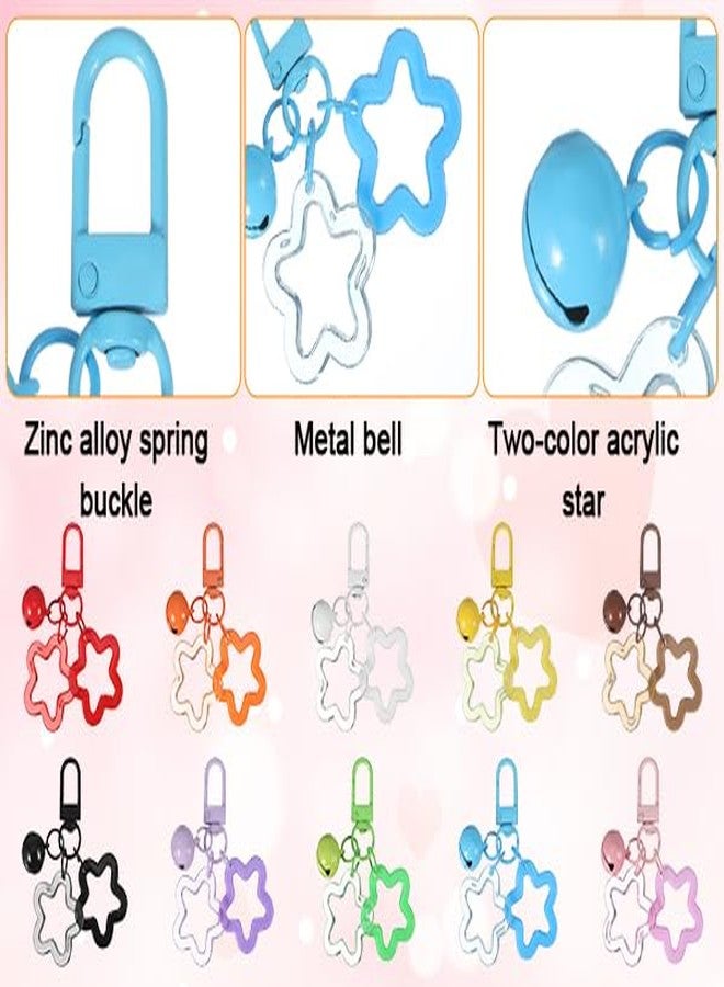 سلسلة مفاتيح على شكل نجمة من ValueBargain، 10 قطع، حلقات مفاتيح لطيفة للنساء والفتيات، للمفاتيح والحقائب والمحافظ (10 ألوان) - Image 2