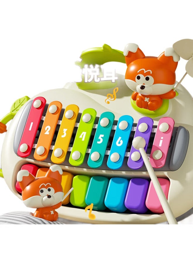 Xst Gugu Fox Eight-Tone Piano, Children'S Toy, Baby Educational Wooden Piano, Infant Hand Piano, 2-In Musical Instrument Gift - Image 1