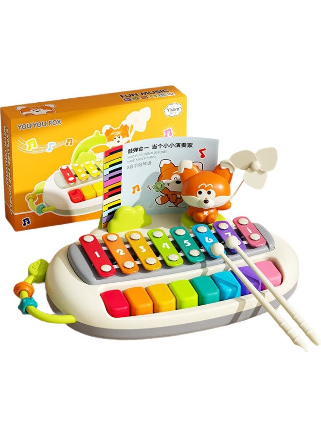 Xst Gugu Fox Eight-Tone Piano, Children'S Toy, Baby Educational Wooden Piano, Infant Hand Piano, 2-In Musical Instrument Gift - Image 3
