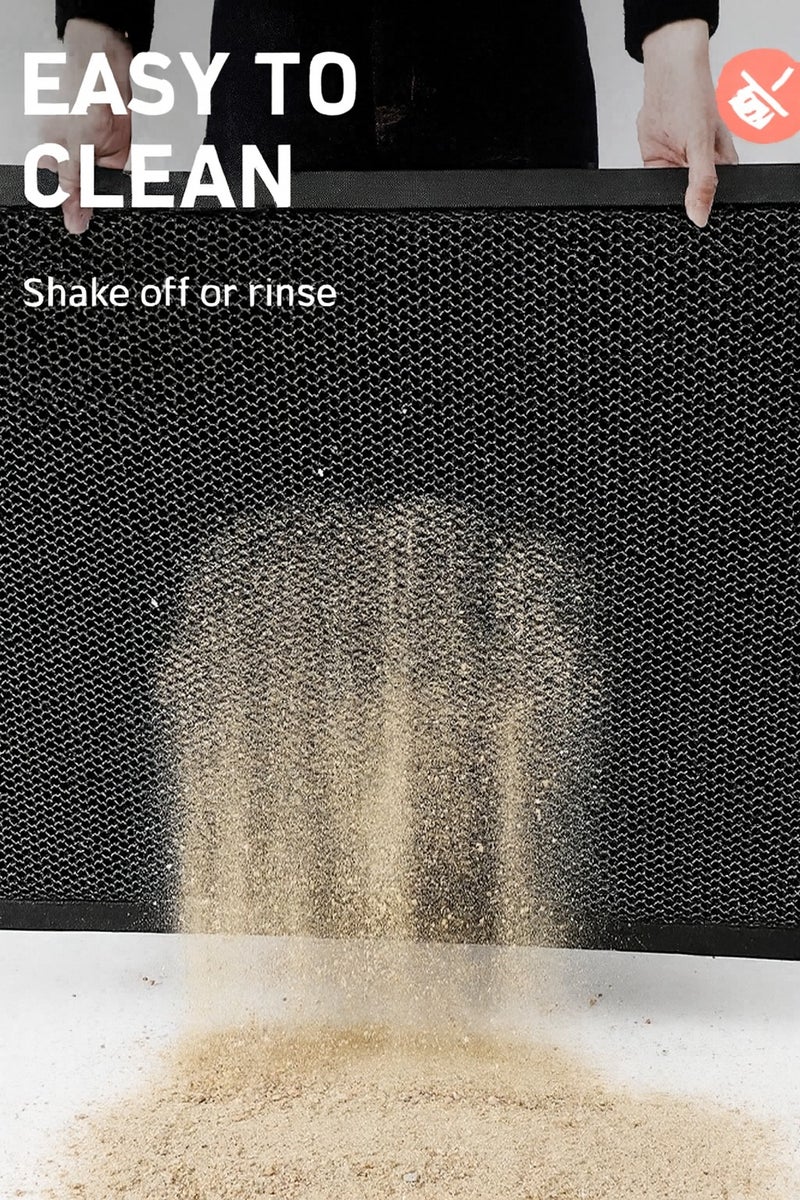 سجادة مدخل مضادة للانزلاق للاستخدام الداخلي والخارجي باللون الأسود مقاس 90×60 سم - Image 4