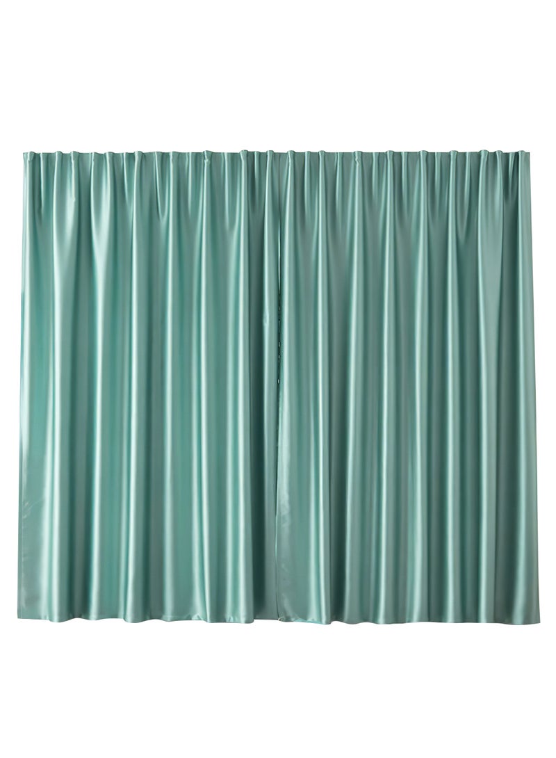 ستائر تعتيم عالية بشريط فيلكرو، لوحة واحدة بدون قضبان وستائر نوافذ معزولة حرارياً لغرفة النوم وغرفة المعيشة (أخضر 100 عرض × 150 ارتفاع سم) - Image 1