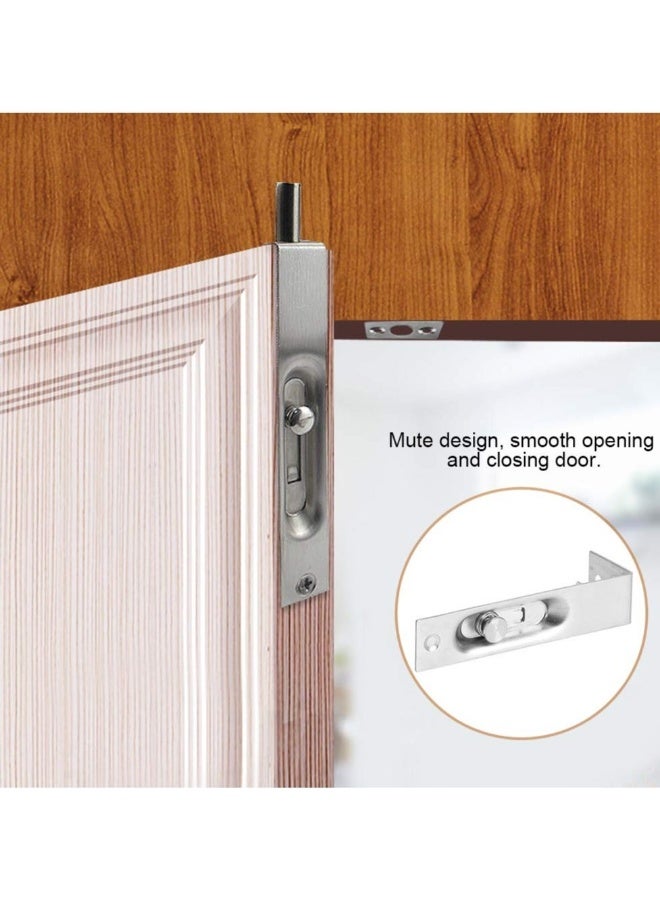 Alvinlite Latches Bolts 4Inch Security Door Bolt Latch, Double Door Lever Action Flush Bolt Latch, French Door Slide Bolt Lock (2Pcs)  - Image 3