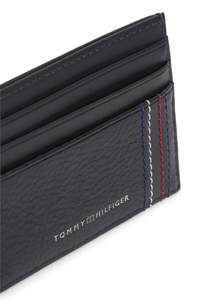 Tommy Hilfiger Space Blue Logo Leather Credit Card Holder for Men | Best Price UAE