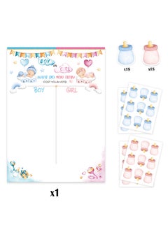 XIYU Baby Gender Reveal Board, Party Supplies Kit with Decorations Games Gender Reveal Voting Poster Board with Stickers  - Image 2