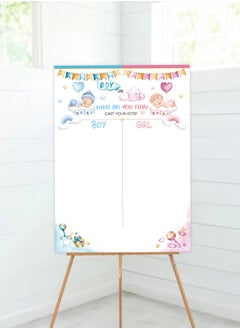 XIYU Baby Gender Reveal Board, Party Supplies Kit with Decorations Games Gender Reveal Voting Poster Board with Stickers  - Image 3