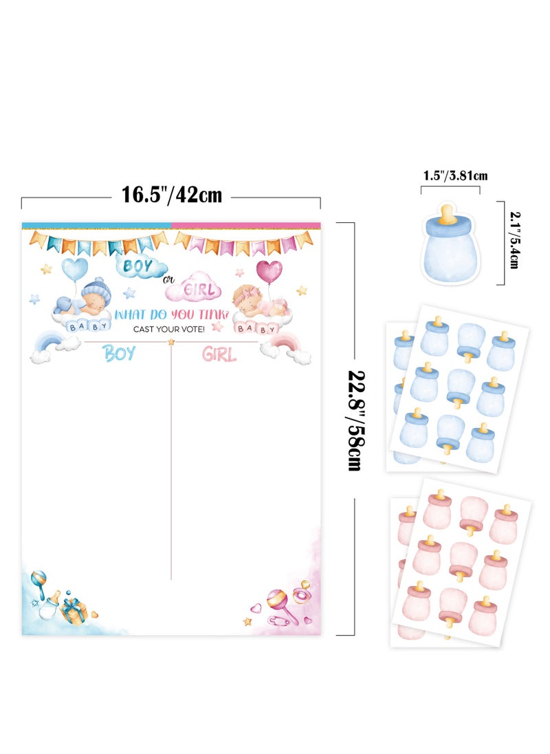 XIYU Baby Gender Reveal Board, Party Supplies Kit with Decorations Games Gender Reveal Voting Poster Board with Stickers  - Image 5