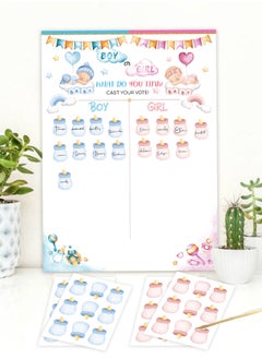 XIYU Baby Gender Reveal Board, Party Supplies Kit with Decorations Games Gender Reveal Voting Poster Board with Stickers  - Image 4