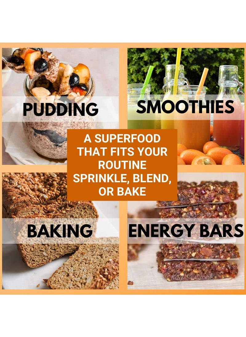 BLISS OF EARTH - Chia Seeds and Flaxseed Combo for Weight Loss Raw Plant Based Seeds for Planting High Protein Superfood Flax Seeds and Chia Seed Fiber and Omega 3 Rich Seeds for Tea Smoothie and Baking 600gm Each - Image 1