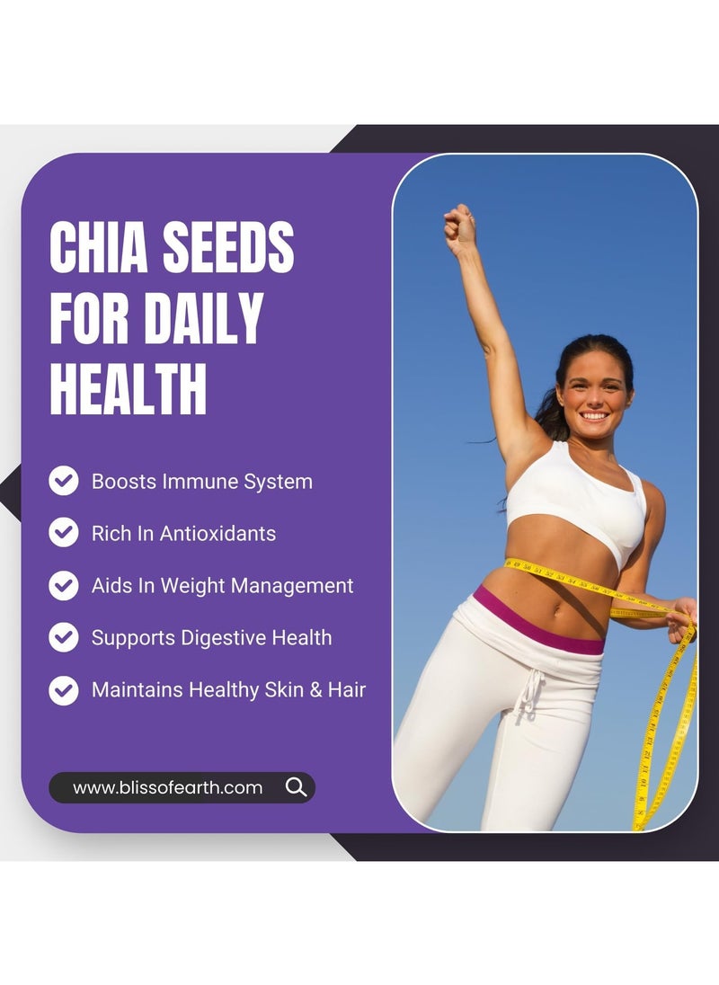 BLISS OF EARTH - Chia Seeds and Flaxseed Combo for Weight Loss Raw Plant Based Seeds for Planting High Protein Superfood Flax Seeds and Chia Seed Fiber and Omega 3 Rich Seeds for Tea Smoothie and Baking 600gm Each - Image 1