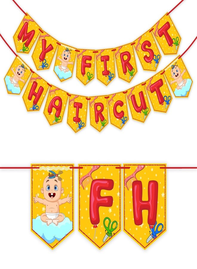 Wobbox My First Hair Cut Banner, Mundan Ceremony Banner, Mundan Ceremony Decoration (FP4412) - Image 1