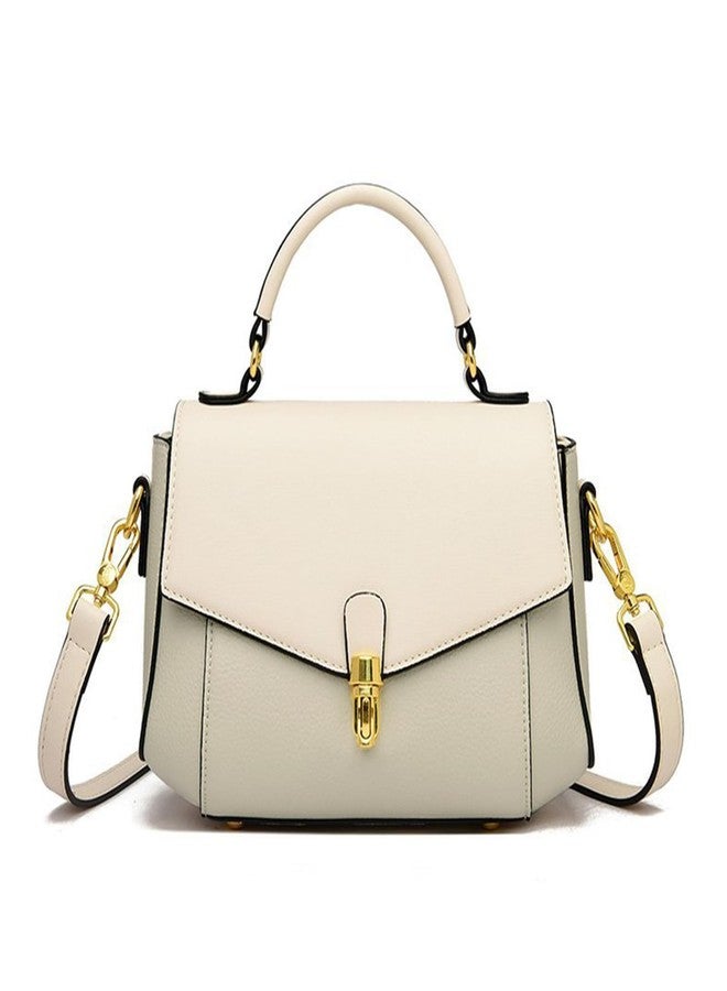 imeetu Genuine Leather Crossbody Bag for Women, Tote Bag Removable Shoulder Strap(Beige) - Image 1