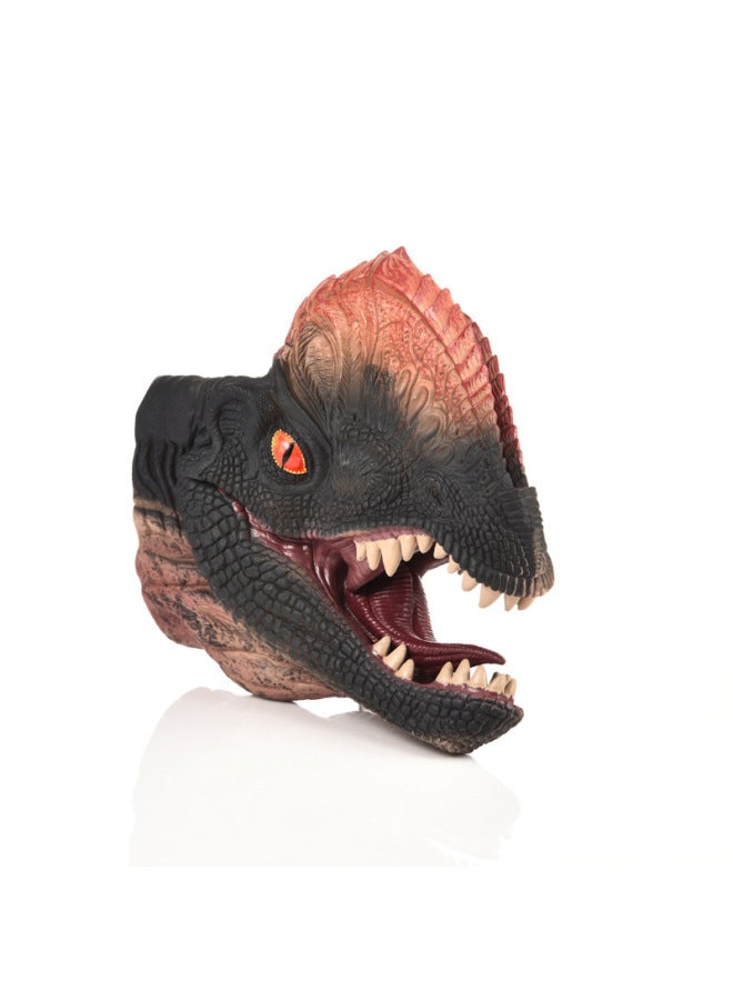 Creative Children's Science Education Toy Dinosaur Hand Puppet Soft Silicone Animal Gloves Triangle Dragon Head Dog Toys-Color:Double Crown Faucet Hand Puppet - Image 1