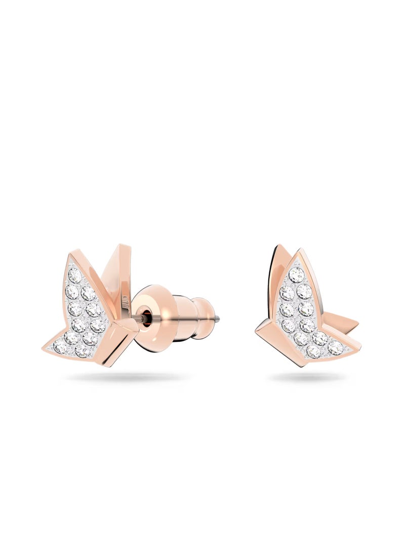 Swaro - Butterfly Stud Earrings, Rose-gold - Image 1