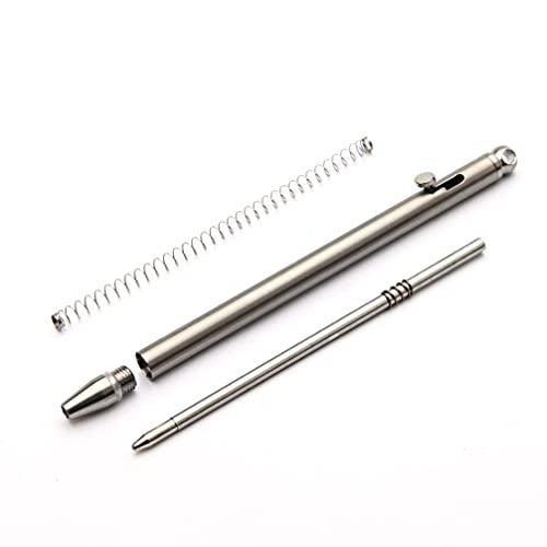 EKLOEN Mini Titanium Pen, Creative Signature Pen Bolt Action Pen Cool Keychain Accessories Useful Gadgets Outdoor Tool(Gray) - Image 3