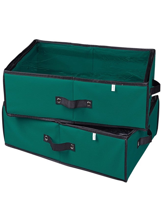 ProPik 2 Pack Christmas Figures Storage Box | Each Holds 4 Holiday Figurines up to 16” | Adjustable Nutcracker Decor Ornament Storage Container | Xmas Decorations Accessories Boxes (Green) - Image 4