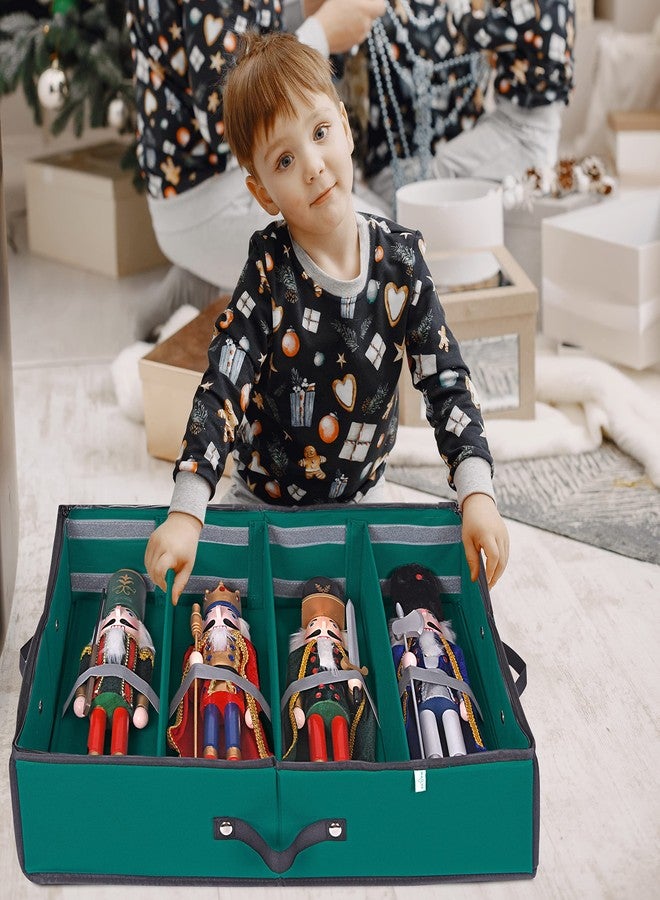 ProPik 2 Pack Christmas Figures Storage Box | Each Holds 4 Holiday Figurines up to 16” | Adjustable Nutcracker Decor Ornament Storage Container | Xmas Decorations Accessories Boxes (Green) - Image 5