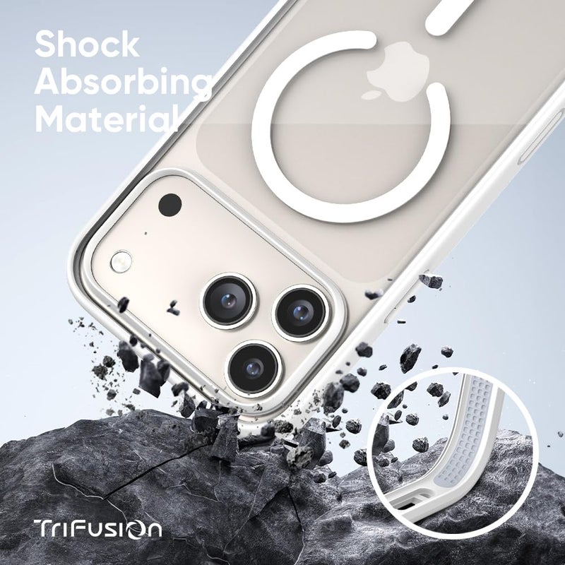FLOLAB Surtect Tri-Fusion Magnetic for iPhone 17 Pro Max Case Protective Slim Design Magsafe Compatible Military Grade - White Clear - Image 2