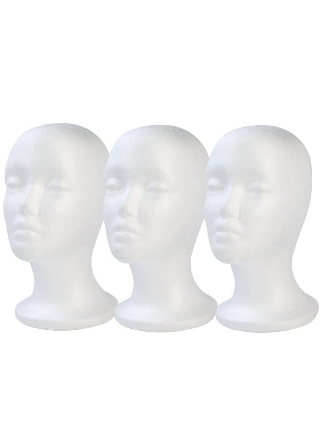 BALABALA 3 Pcs Foam Wig Head, Female Styrofoam Mannequin Hairpieces Stand Holder Cosmetics Model Head Wig Display for Style, Model, Display Hair, Hats, Hairpieces, Mask , Salon and Travel - Image 1