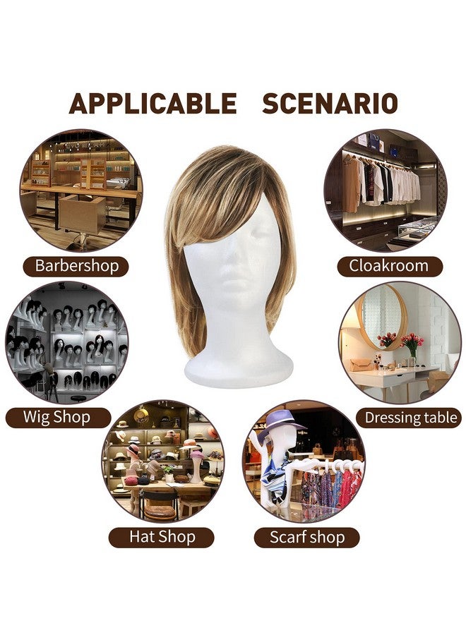 BALABALA 3 Pcs Foam Wig Head, Female Styrofoam Mannequin Hairpieces Stand Holder Cosmetics Model Head Wig Display for Style, Model, Display Hair, Hats, Hairpieces, Mask , Salon and Travel - Image 4