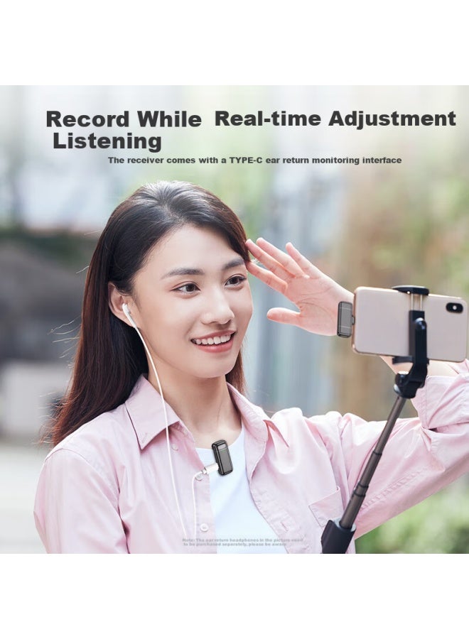 The Good Shepherd Good Shepherd Wireless Lavalier Microphone Live Broadcasting Recording Device For Anchors Shooting Short Videos Mobile Phone External Noise Reduction K Song Recording Little Bee Sound Collector Profes - Image 5